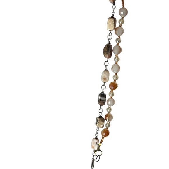 Set of Two Bracelets plus Earring Agate Marble & Faceted Beads - Picture 6 of 8